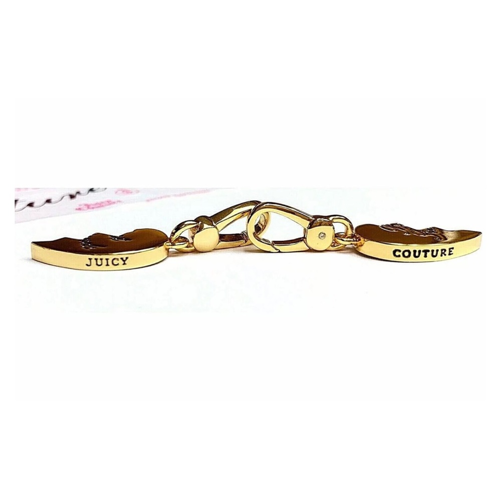NWT Juicy Couture BEST FRIENDS FOREVER Gold Tone Crystal 2 Charms For Necklace - Picture 6 of 8
